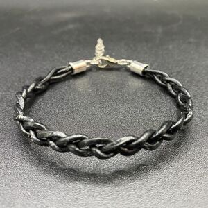 Handmade Braided Black Leather Cord Bracelet by Neanie-Bot